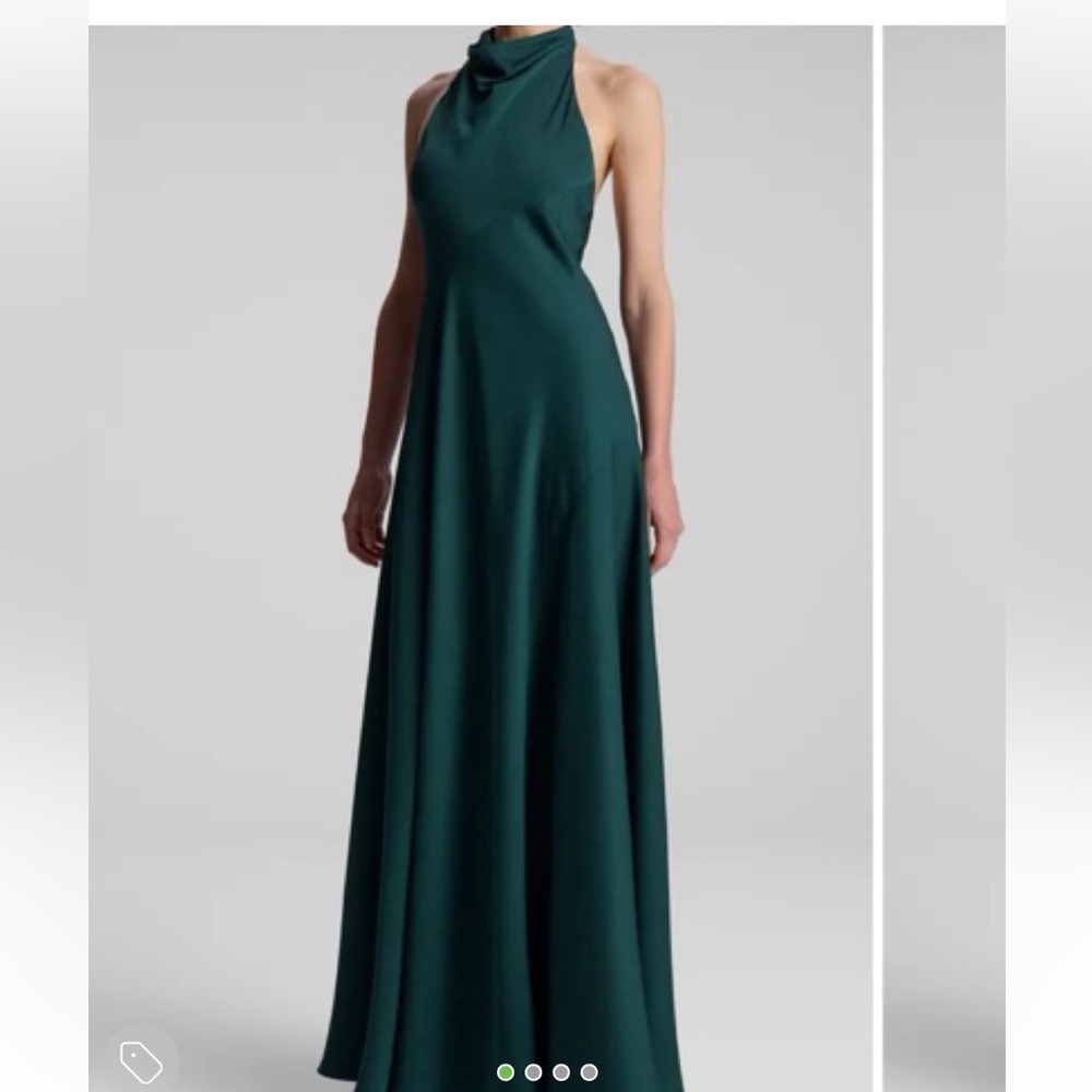 ALC Sara Halter Dark Green Maxi Drees